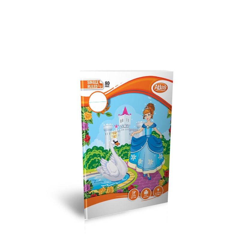 Atlas A5 Book Practical 1/2''(=) single Ruled 80 page 