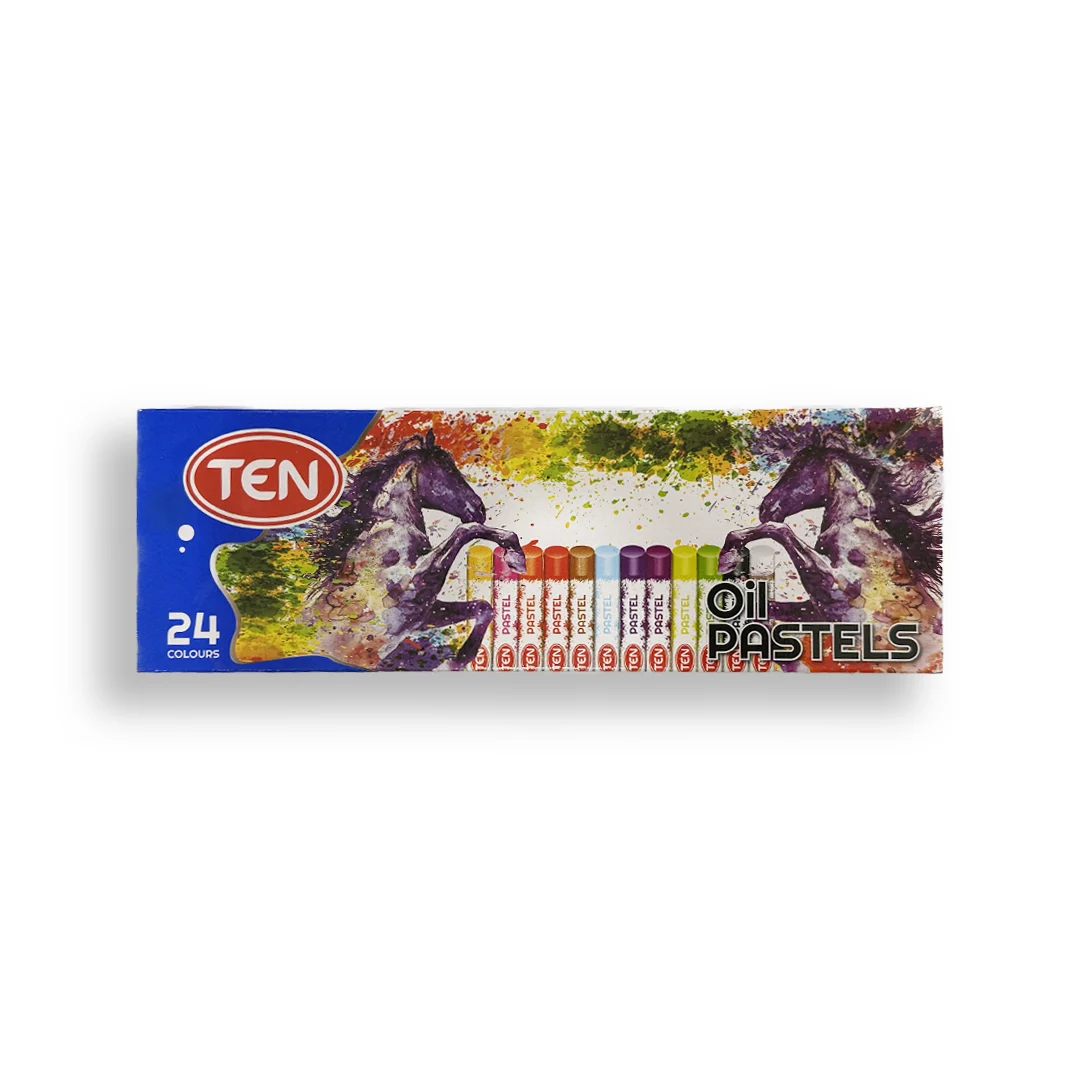 Ten Oil Pastels - 24 Colors