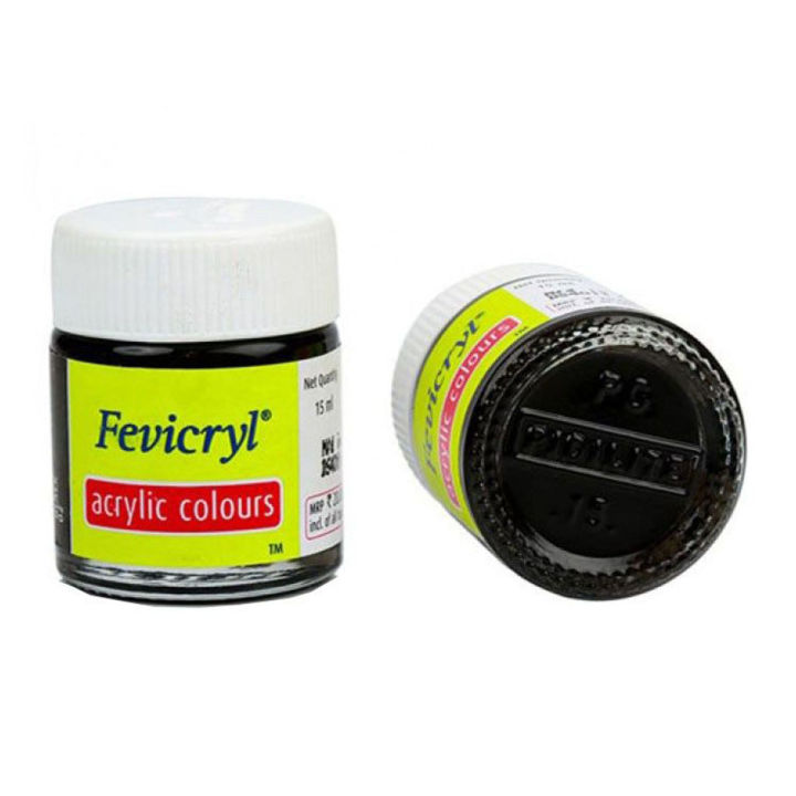 Fevicryl Acrylic Colour 15ml, Black-02
