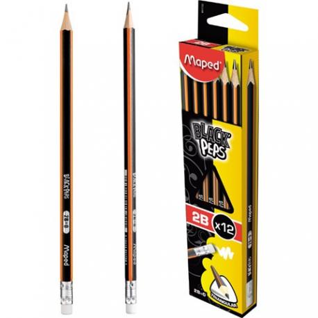Maped Black Peps 2B Pencils