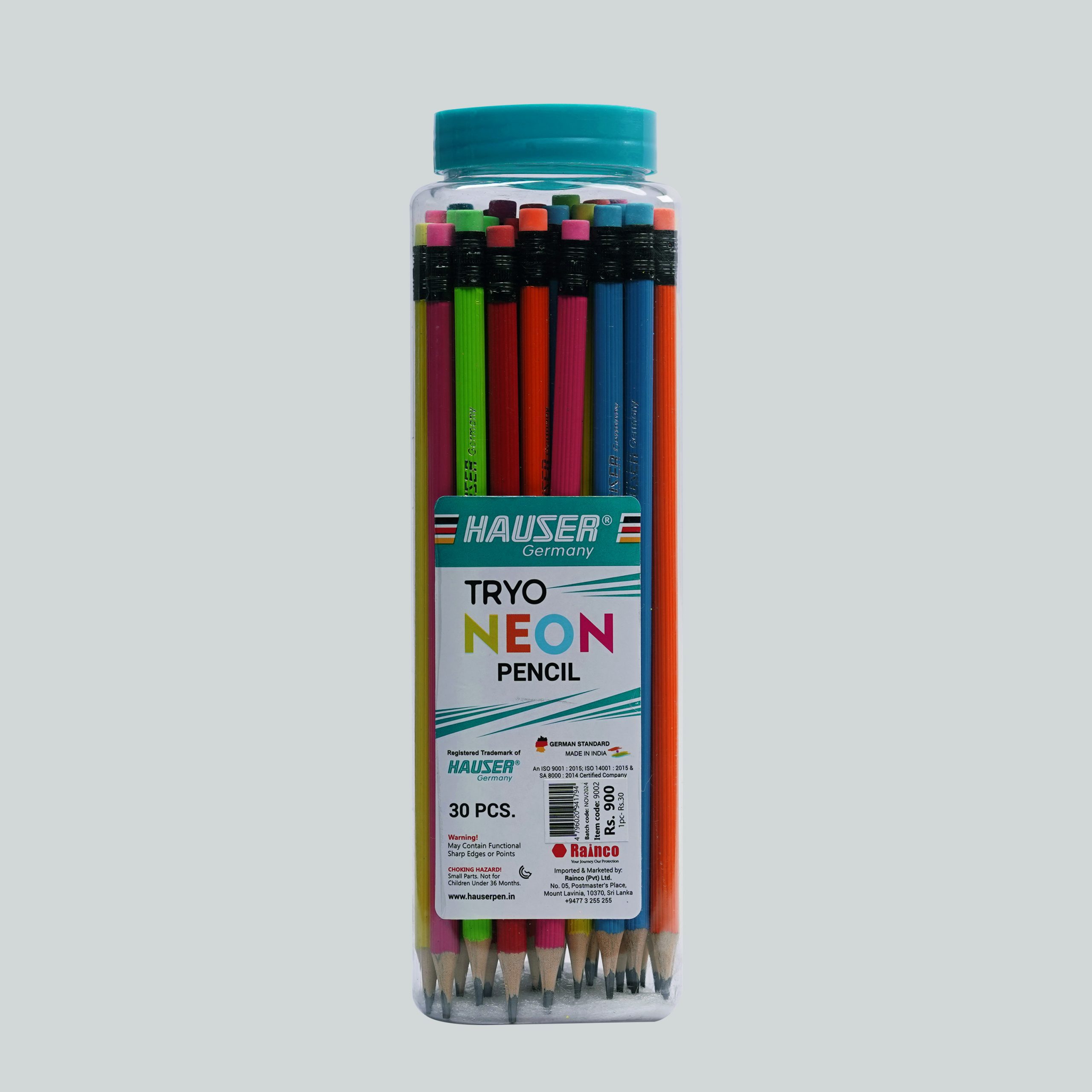 Hauser Tryo Neon – Polymer Pencils 30 Pcs